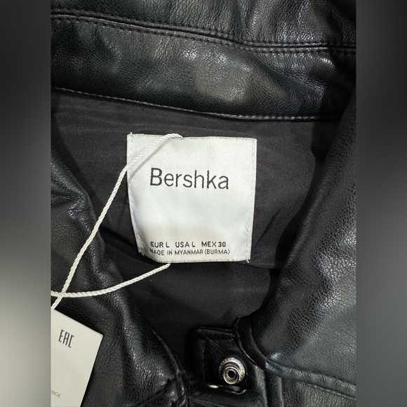 Bershka Black Leather-Style Jacket - Picture 3 of 6